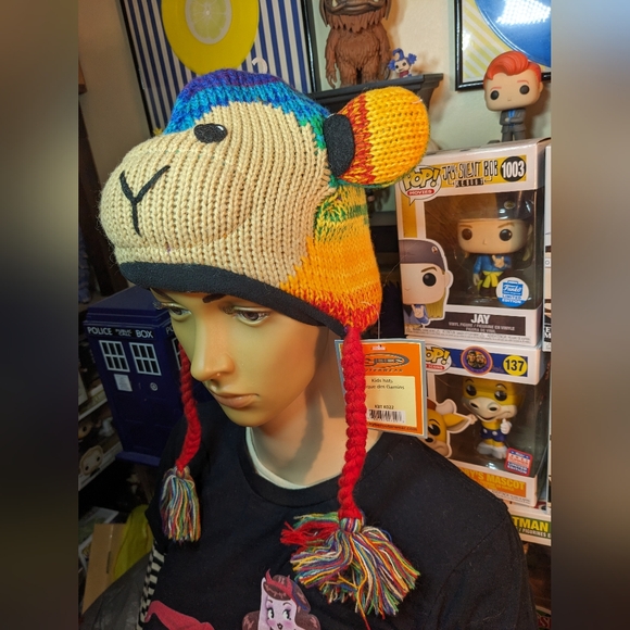 Kyber Rainbow Monkey Hat with Fleece lining, child to tween, with tags - Picture 3 of 5